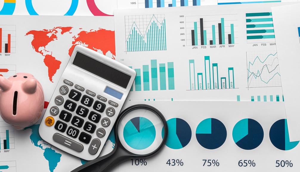business graphs paper and calculator
